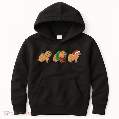 Christmas Capybara Classic Kids Hoodie