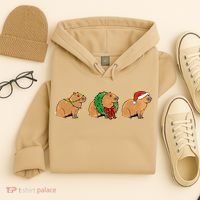 Christmas Capybara Classic Hoodie thumb 4