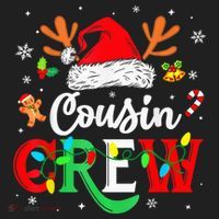 Christmas Cousin Crew Reindeer Santa Hat Lights Kid Teens Beanie thumb 2