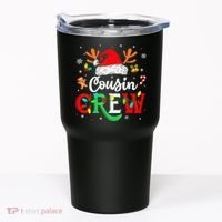 Christmas Cousin Crew Reindeer Santa Hat Lights Kid Teens Tumbler thumb 0
