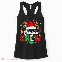 Christmas Cousin Crew Reindeer Santa Hat Lights Kid Teens Women's Tank Top thumb 0
