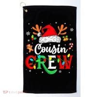 Christmas Cousin Crew Reindeer Santa Hat Lights Kid Teens Golf Towel thumb 0
