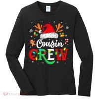 Christmas Cousin Crew Reindeer Santa Hat Lights Kid Teens Women's Long Sleeve Shirt thumb 0