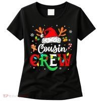 Christmas Cousin Crew Reindeer Santa Hat Lights Kid Teens Women's T-Shirt thumb 0