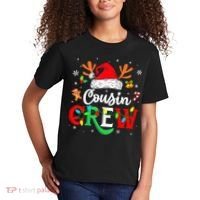Christmas Cousin Crew Reindeer Santa Hat Lights Kid Teens Kids T-Shirt thumb 2