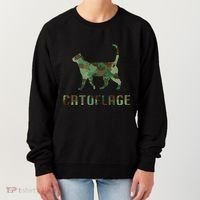 Camo Cat Catoflage Funny Cat Lover Cute Kitten Meow Cats Women's Sweatshirt thumb 0