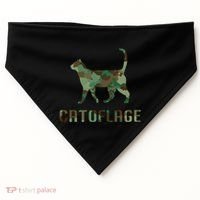 Camo Cat Catoflage Funny Cat Lover Cute Kitten Meow Cats USA-Made Doggie Bandana thumb 0