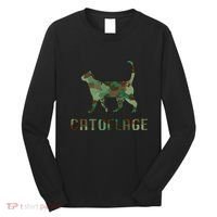 Camo Cat Catoflage Funny Cat Lover Cute Kitten Meow Cats Long Sleeve Shirt thumb 0