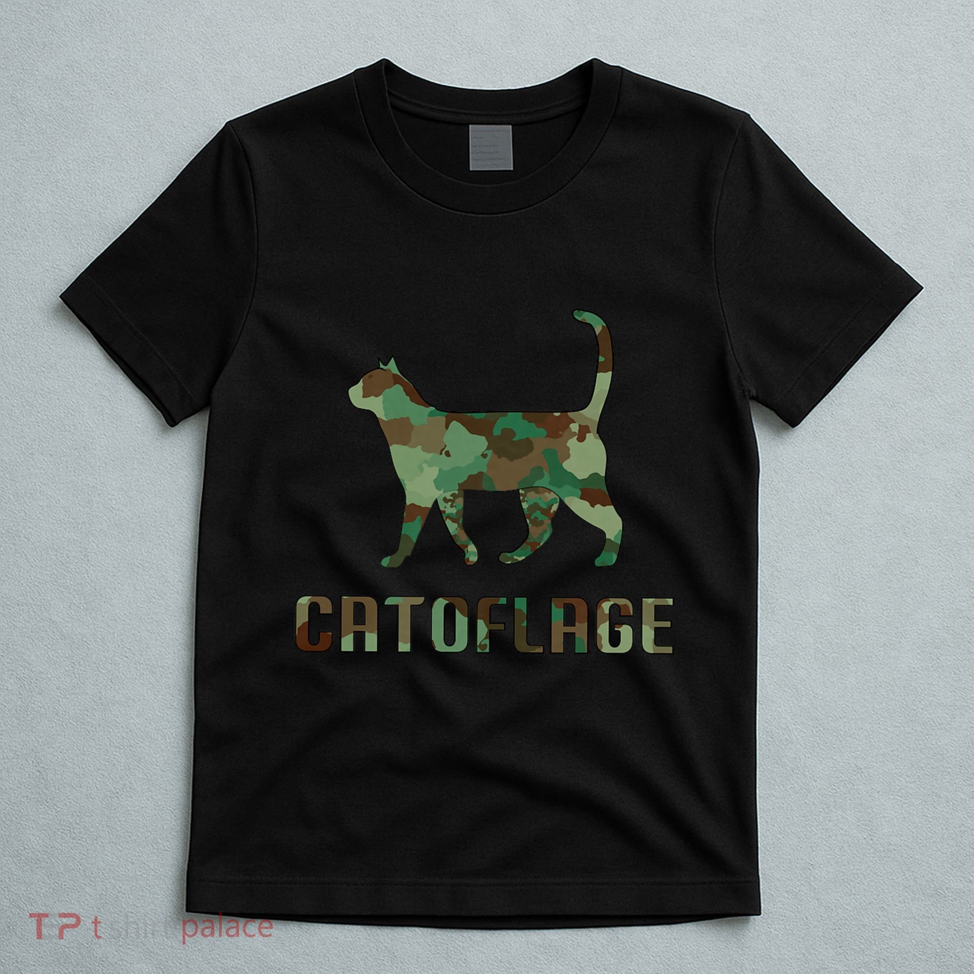 Camo Cat Catoflage Funny Cat Lover Cute Kitten Meow Cats T-Shirt
