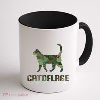 Camo Cat Catoflage Funny Cat Lover Cute Kitten Meow Cats Coffee Mug thumb 1