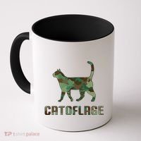 Camo Cat Catoflage Funny Cat Lover Cute Kitten Meow Cats Coffee Mug thumb 0