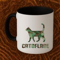 Camo Cat Catoflage Funny Cat Lover Cute Kitten Meow Cats Coffee Mug thumb 2