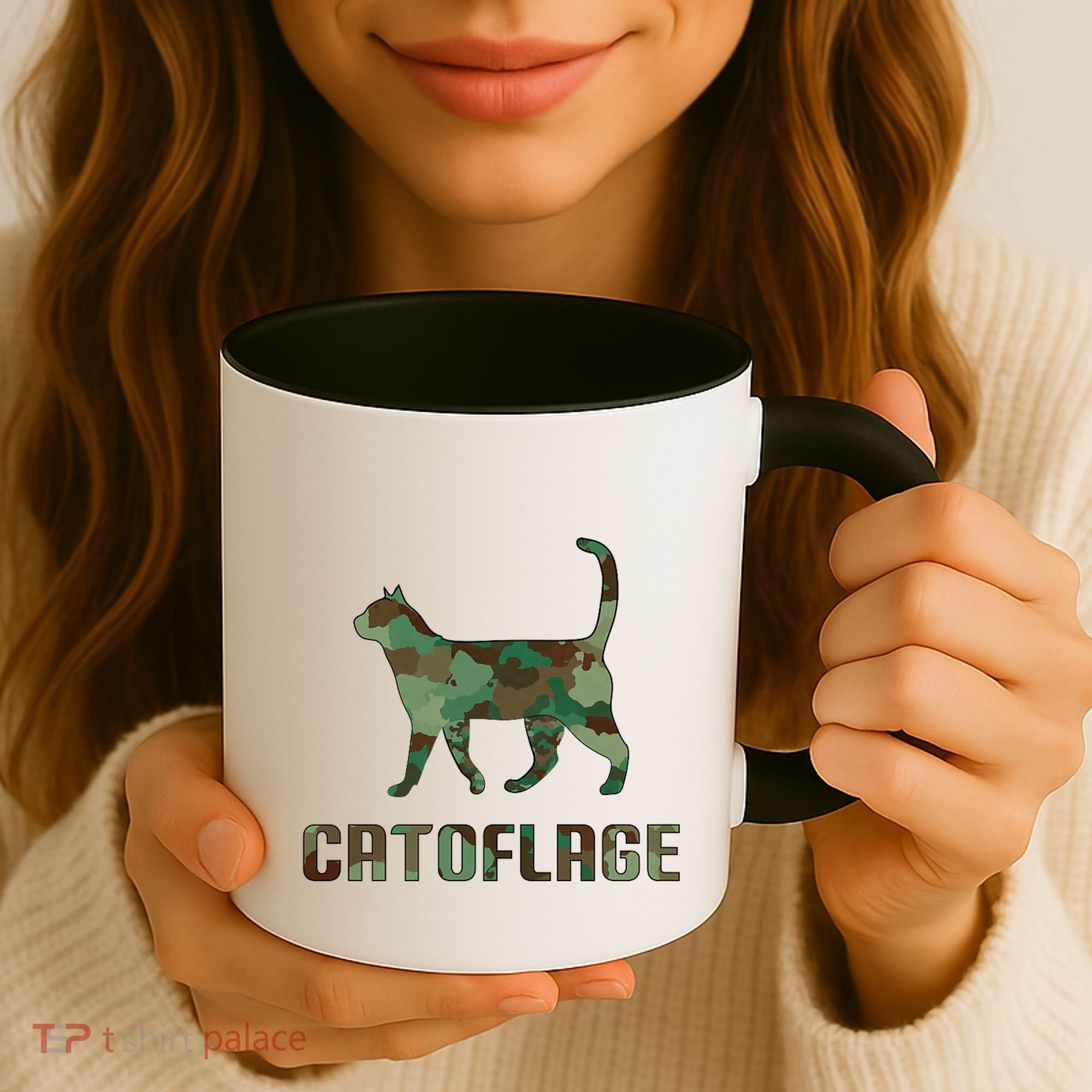Camo Cat Catoflage Funny Cat Lover Cute Kitten Meow Cats Coffee Mug