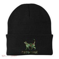 Camo Cat Catoflage Funny Cat Lover Cute Kitten Meow Cats Beanie thumb 0