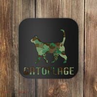 Camo Cat Catoflage Funny Cat Lover Cute Kitten Meow Cats Coaster thumb 0