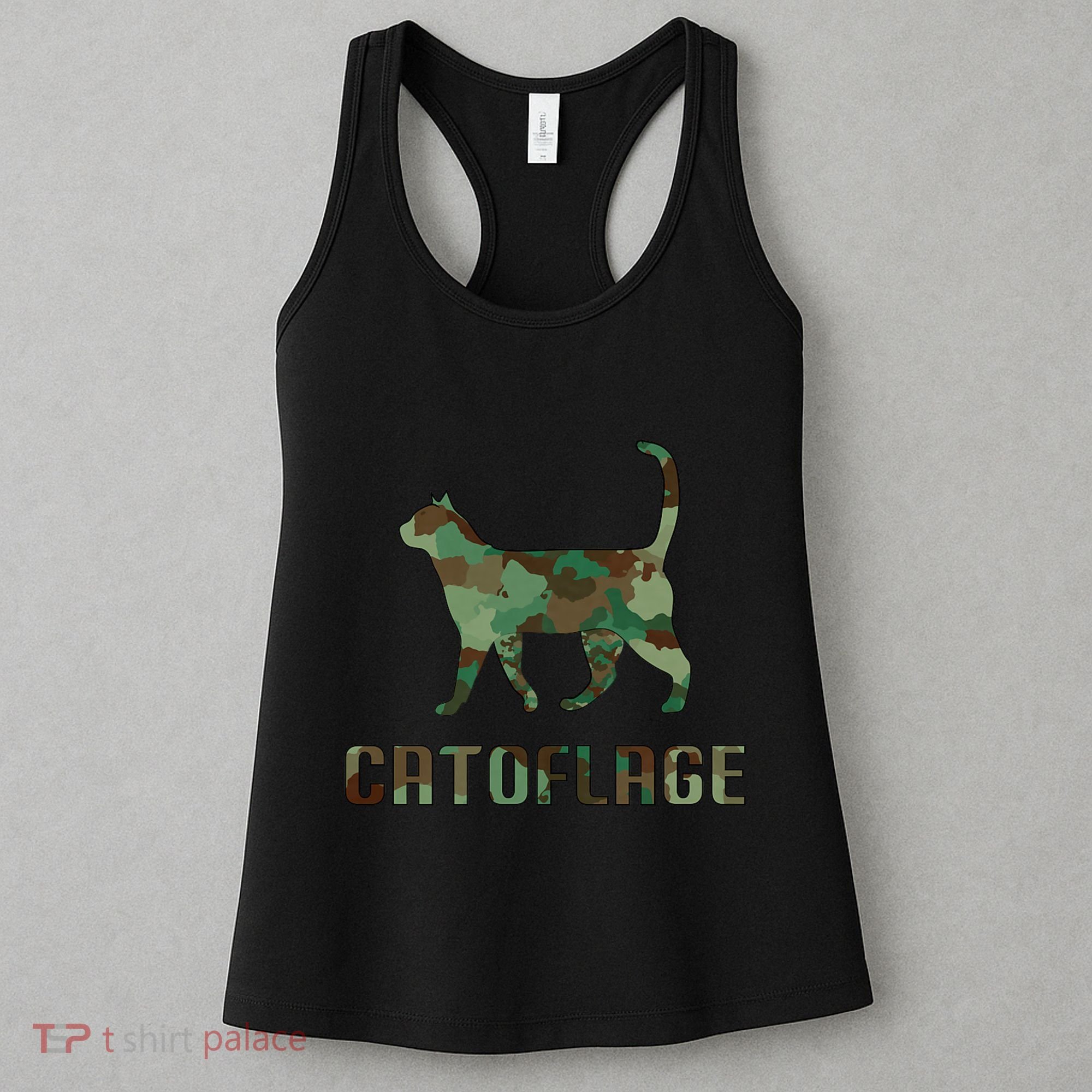 Camo Cat Catoflage Funny Cat Lover Cute Kitten Meow Cats Women's Tank Top