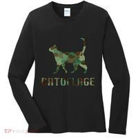 Camo Cat Catoflage Funny Cat Lover Cute Kitten Meow Cats Women's Long Sleeve Shirt thumb 0