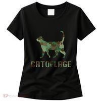 Camo Cat Catoflage Funny Cat Lover Cute Kitten Meow Cats Women's T-Shirt thumb 0