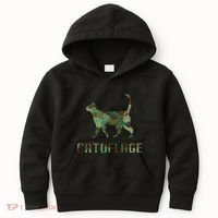 Camo Cat Catoflage Funny Cat Lover Cute Kitten Meow Cats Kids Hoodie thumb 0