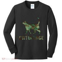 Camo Cat Catoflage Funny Cat Lover Cute Kitten Meow Cats Kids Long Sleeve Shirt thumb 0