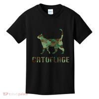 Camo Cat Catoflage Funny Cat Lover Cute Kitten Meow Cats Kids T-Shirt thumb 0