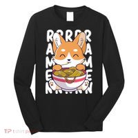 Chibi Cute Corgi Ramen Noodles Long Sleeve Shirt thumb 0