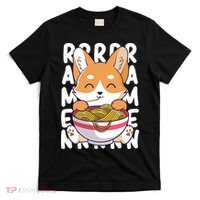 Chibi Cute Corgi Ramen Noodles T-Shirt thumb 0