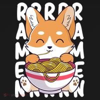 Chibi Cute Corgi Ramen Noodles T-Shirt thumb 7