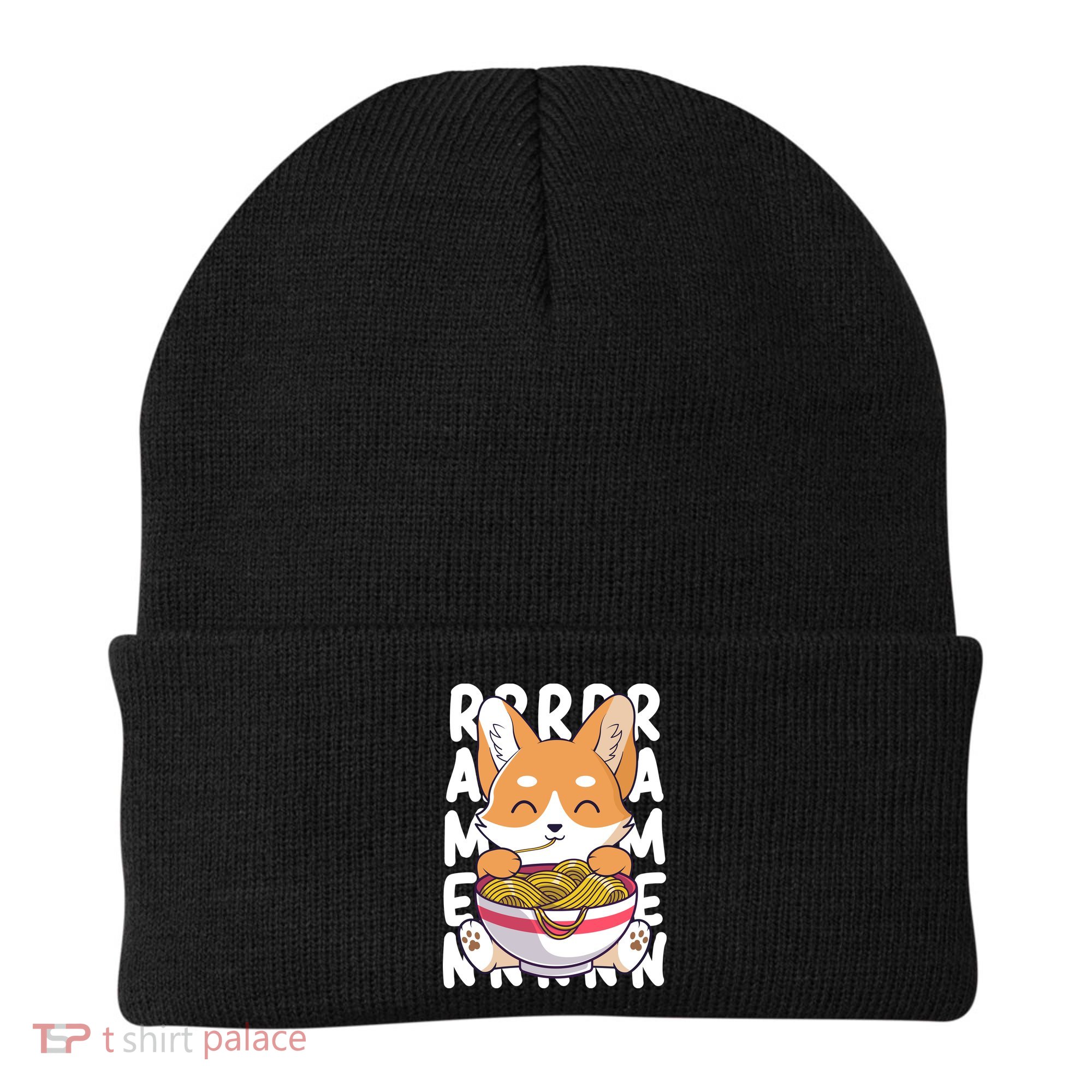Chibi Cute Corgi Ramen Noodles Beanie