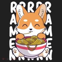Chibi Cute Corgi Ramen Noodles Beanie thumb 2