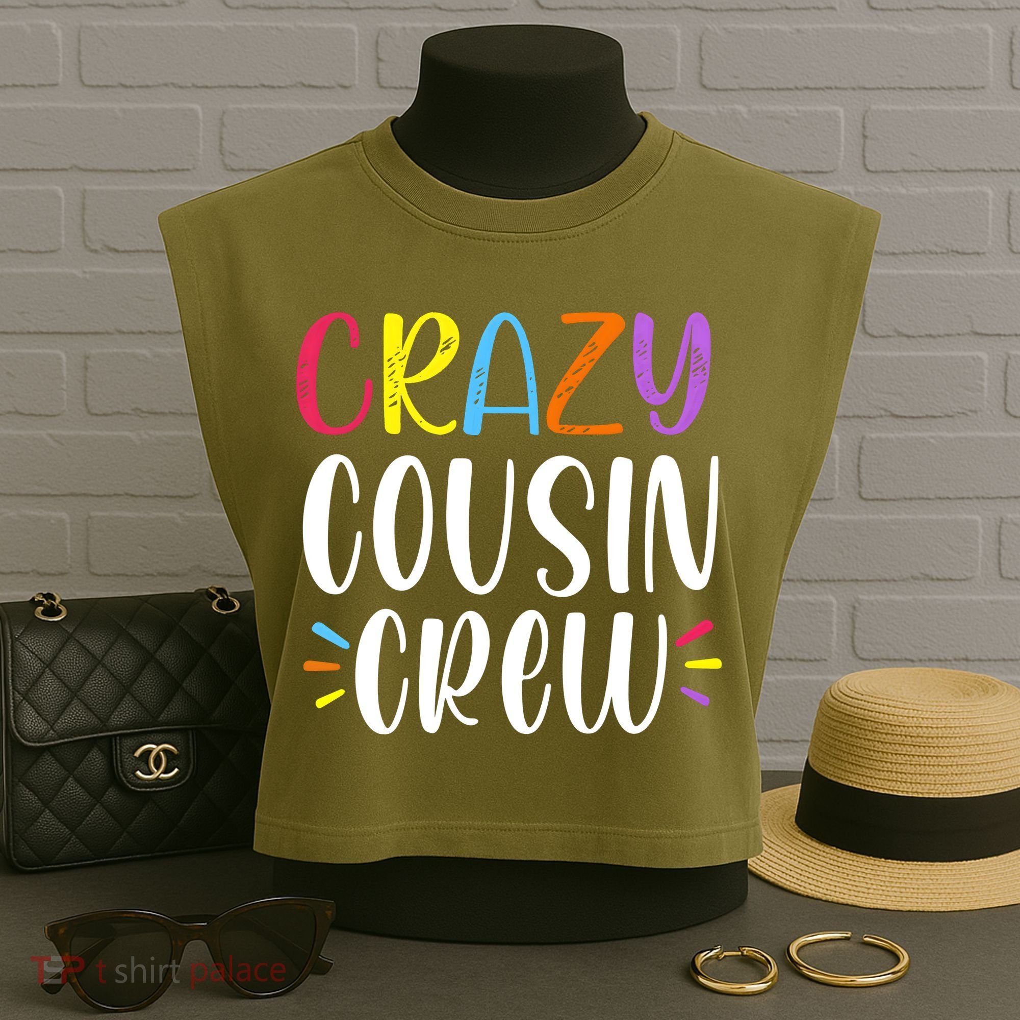 Crazy Cousin Crew Gift Garment-Dyed Women's Muscle Tee