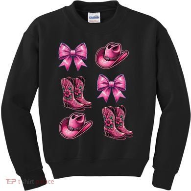 Coquette Cowgirl Kids Sweatshirt