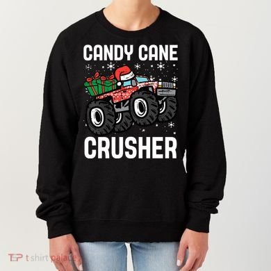 Candy Cane Crusher Christmas Monster Truck Women's Sweatshirt