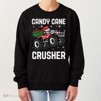 Candy Cane Crusher Christmas Monster Truck Women's Sweatshirt thumb 0