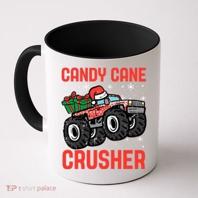 Candy Cane Crusher Christmas Monster Truck Coffee Mug