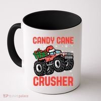 Candy Cane Crusher Christmas Monster Truck Coffee Mug thumb 0