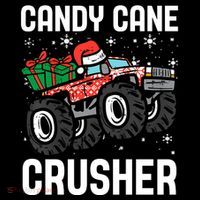 Candy Cane Crusher Christmas Monster Truck Women's Hoodie thumb 2