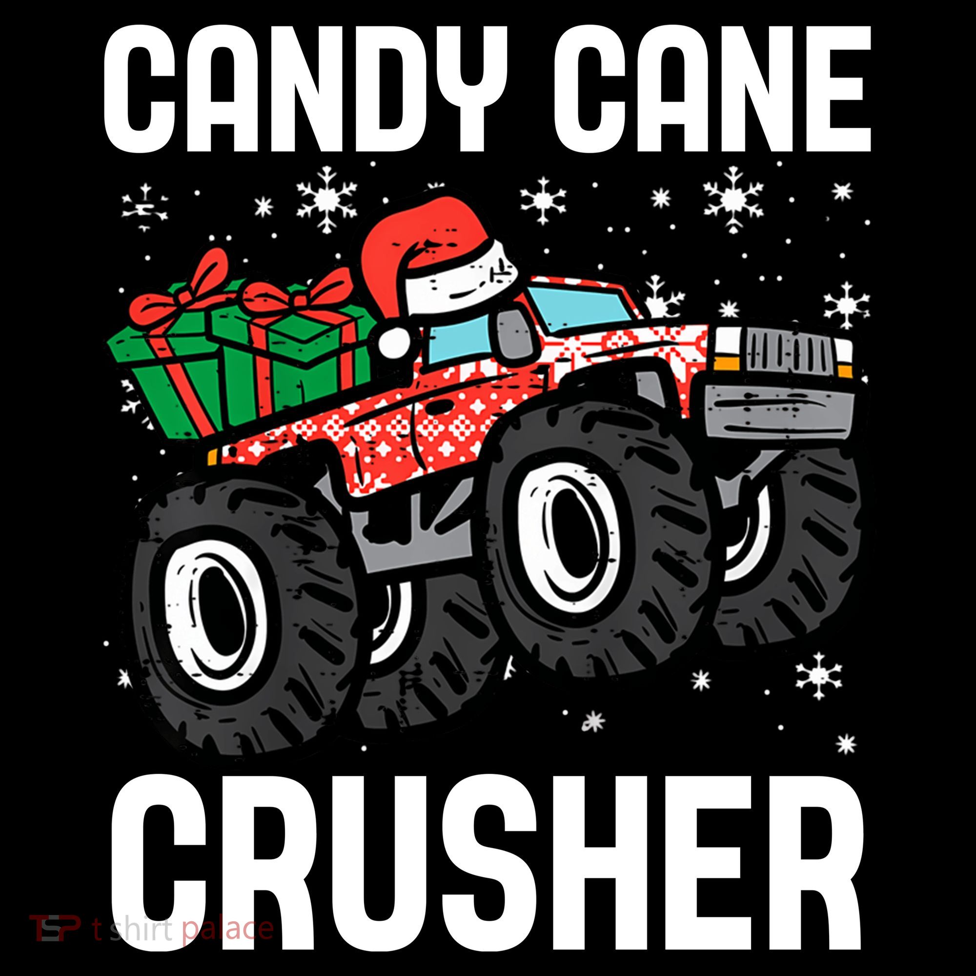 Candy Cane Crusher Christmas Monster Truck Women's Hoodie