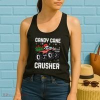 Candy Cane Crusher Christmas Monster Truck Women's Tank Top thumb 2