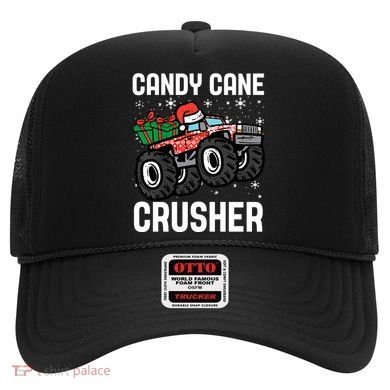 Candy Cane Crusher Christmas Monster Truck Hat