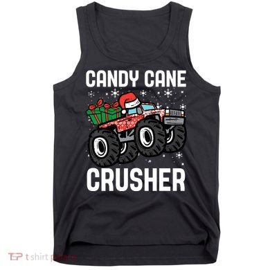 Candy Cane Crusher Christmas Monster Truck Tank Top
