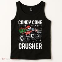 Candy Cane Crusher Christmas Monster Truck Tank Top thumb 2