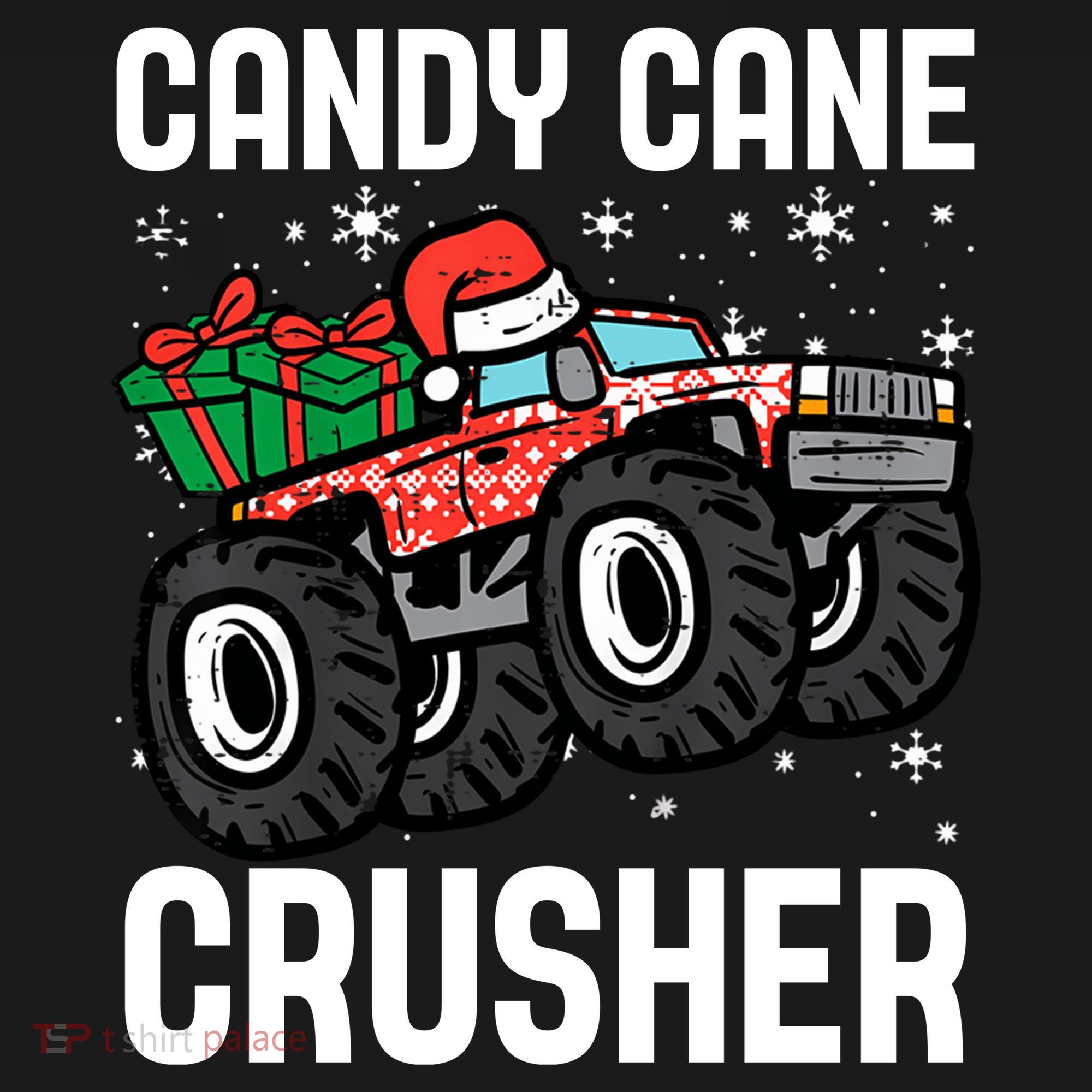 Candy Cane Crusher Christmas Monster Truck Tote Bag