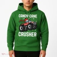 Candy Cane Crusher Christmas Monster Truck Hoodie thumb 2