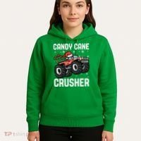 Candy Cane Crusher Christmas Monster Truck Hoodie thumb 5