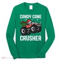 Candy Cane Crusher Christmas Monster Truck Long Sleeve Shirt thumb 0