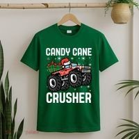 Candy Cane Crusher Christmas Monster Truck T-Shirt thumb 2