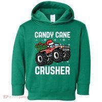 Candy Cane Crusher Christmas Monster Truck Toddler Hoodie thumb 0