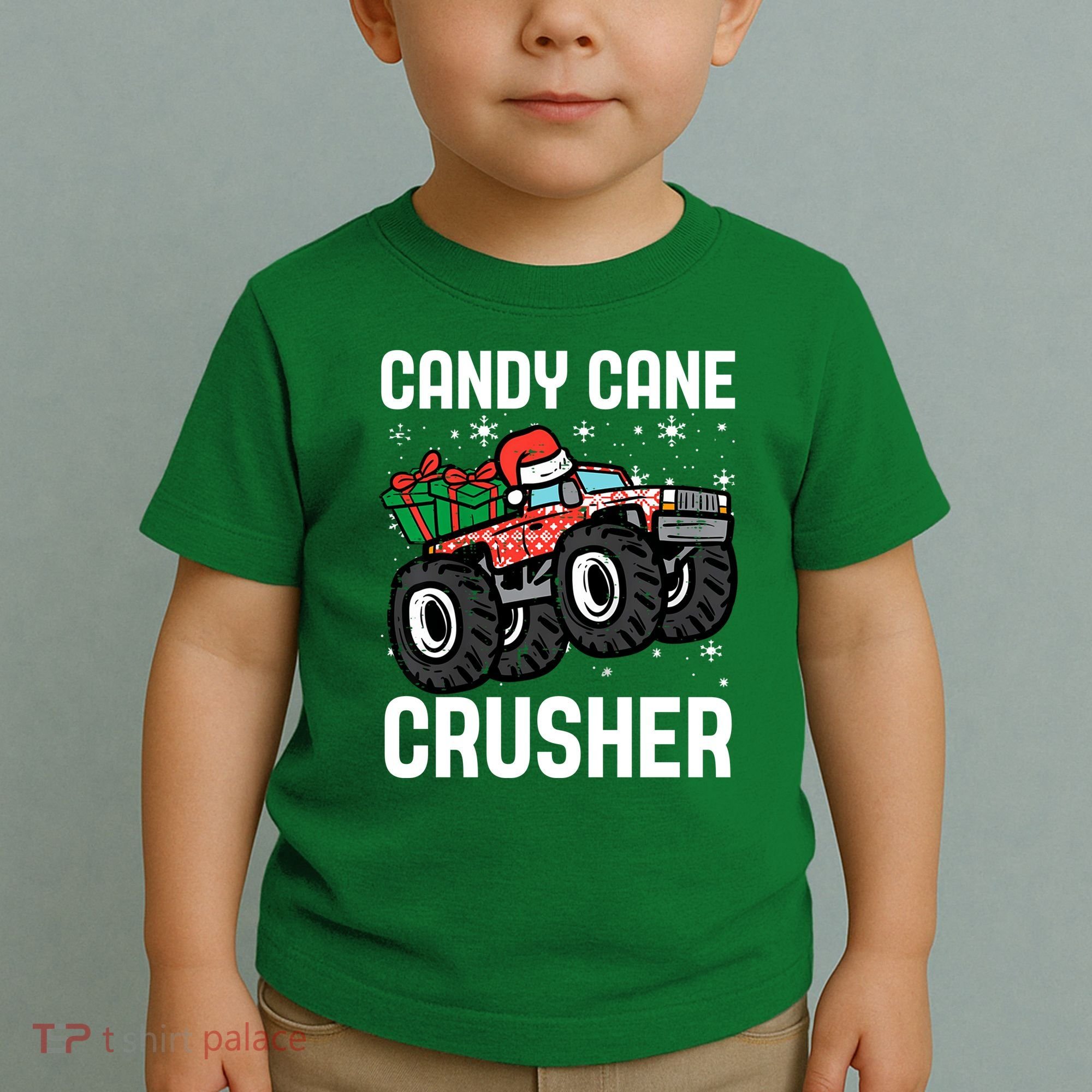 Candy Cane Crusher Christmas Monster Truck Toddler T-Shirt