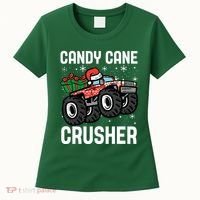 Candy Cane Crusher Christmas Monster Truck Women's T-Shirt thumb 0